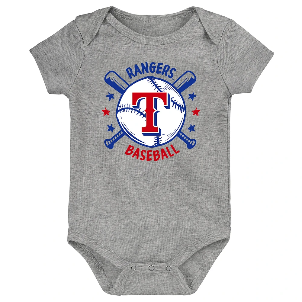 Newborn  Texas Rangers Batter Up Three-Pack Bodysuit Set