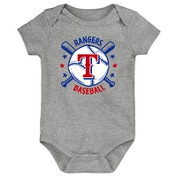 Newborn  Texas Rangers Batter Up Three-Pack Bodysuit Set