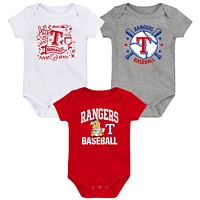 Newborn  Texas Rangers Batter Up Three-Pack Bodysuit Set