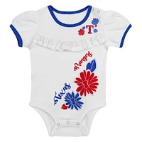 Newborn White/Royal Texas Rangers Sweet Catcher 3-Piece Bodysuit, Headband and Skirt Set