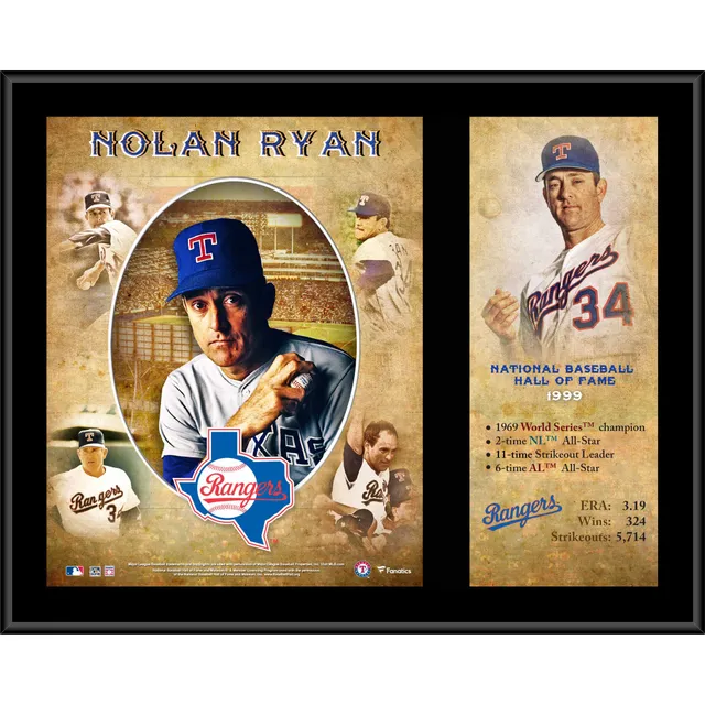 Lids Nolan Ryan Texas Rangers Fanatics Authentic 12 x 15 Hall of Fame  Career Profile Sublimated Plaque