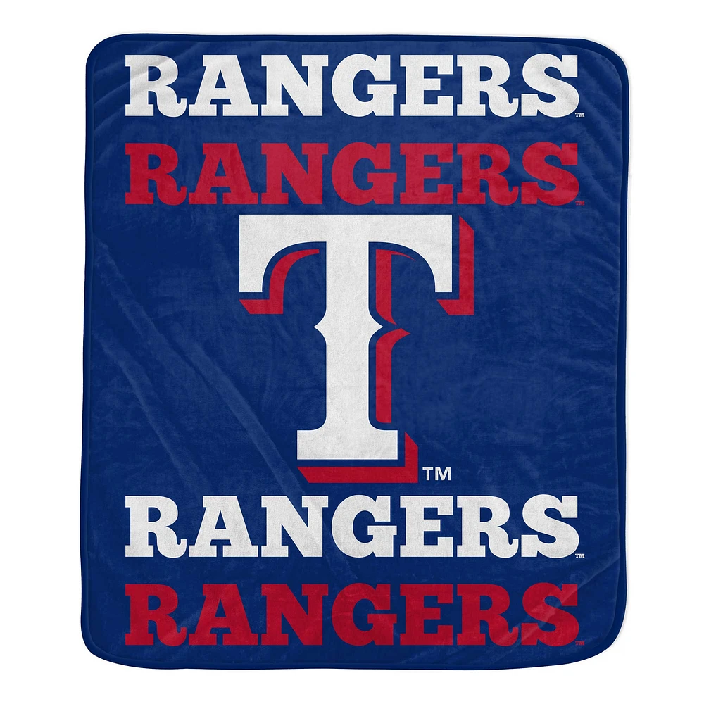 Couverture en peluche Pegasus Texas Rangers 60'' x 70'' Repeat Refresh Wordmark