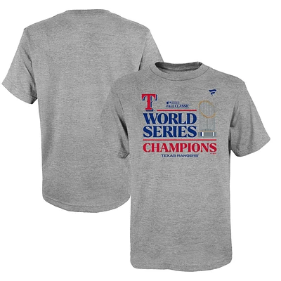 Fanatiques préscolaires Heather Grey Texas Rangers T-shirt des vestiaires champions de la Série mondiale 2023