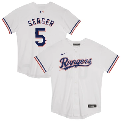 Maillot de jeu Nike Corey Seager blanc des Texas Rangers pour enfants d'âge préscolaire