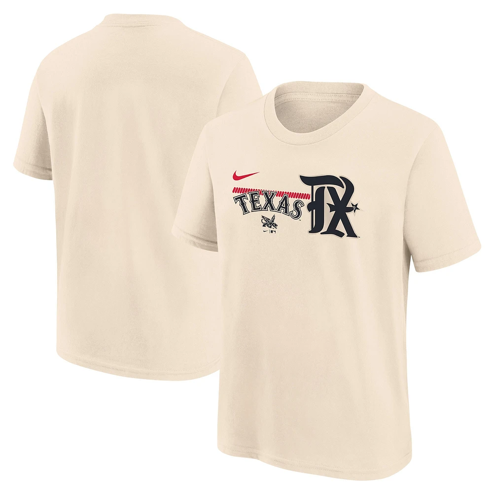 T-shirt graphique Nike crème Texas Rangers City Connect pour enfants d'âge préscolaire