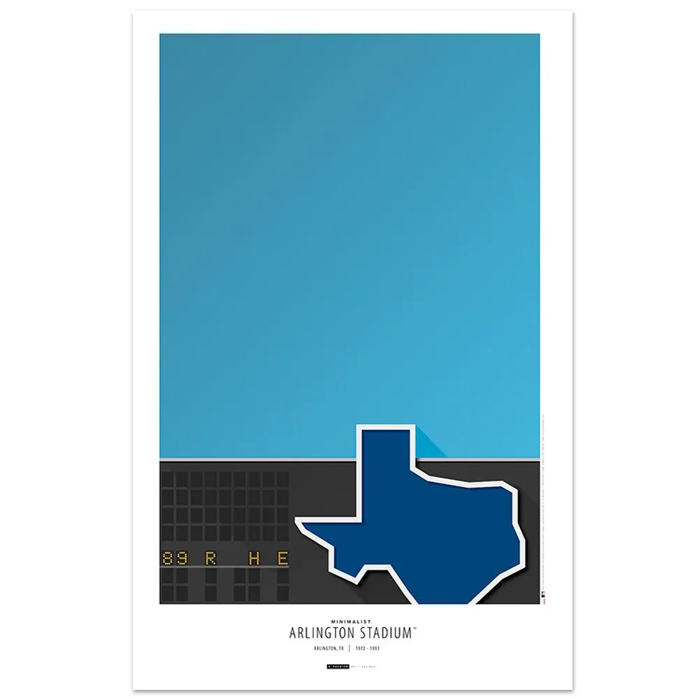 Texas Rangers Ranger Captain 12'' x 12'' Minimalist Mascot Poster Print