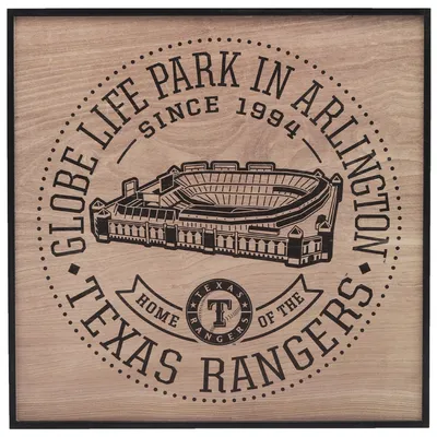 Texas Rangers 12'' x 12'' Team Framed Wood Stadium Sign