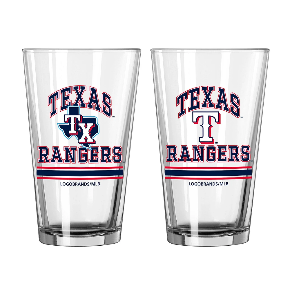 Rangers du Texas 16oz. Verre à pinte, paquet de deux