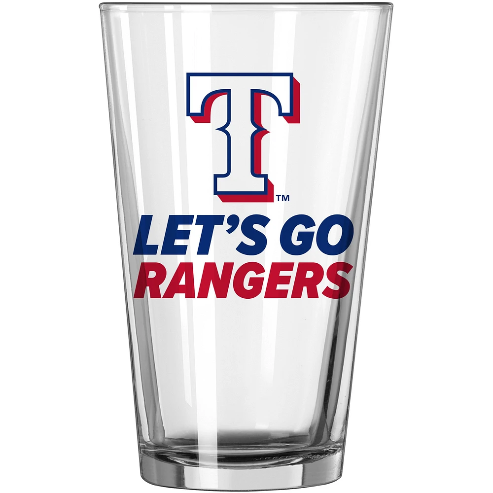 Rangers du Texas 16 oz. Verre à pinte à slogan d'équipe