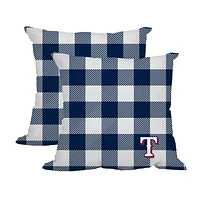 Texas Rangers 2-Pack Buffalo Check Plaid Outdoor Pillow Set