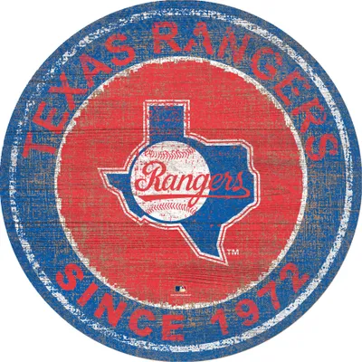 Texas Rangers 24'' Round Heritage Logo Sign