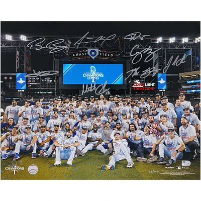 Texas Rangers Autographed 2023 World Series Champions Celebration 16" x 20" Photograph with Multiple Signatures - Limited Edition of 100