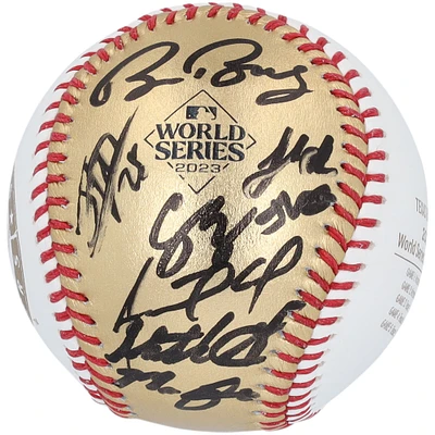 Texas Rangers Autographed Rawlings 2023 World Series Gold Baseball - 8 Signatures