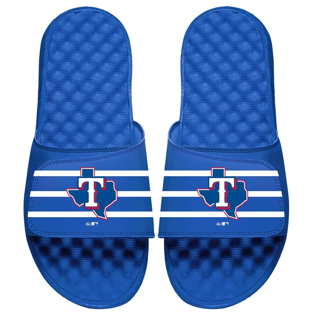 Lids Texas Rangers ISlide MLB Stripe Slide Sandals - Royal