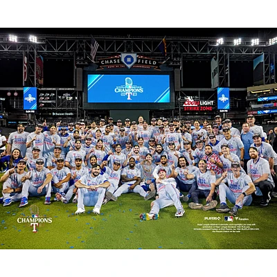Photographie non signée de la célébration des champions Série mondiale 2023 Texas Rangers