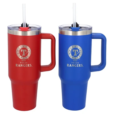 The Memory Company Texas Rangers 46oz. Ensemble de deux gobelets colossaux en acier inoxydable Home/Away