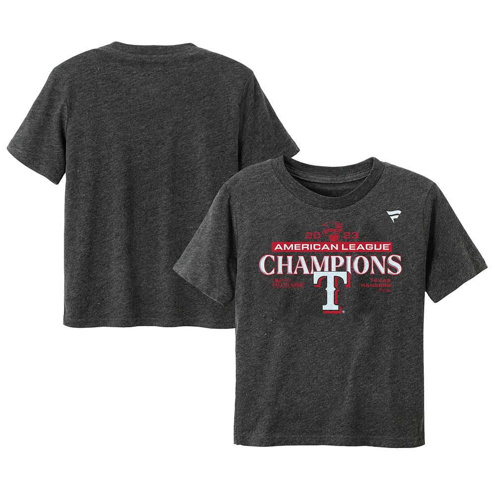 Toddler Fanatics  Heather Charcoal Texas Rangers 2023 American League Champions Locker Room T-Shirt