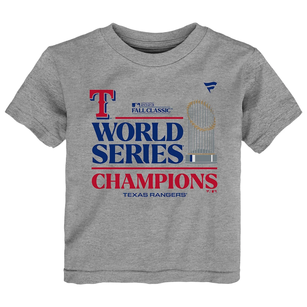 Toddler Fanatics Heather Gray Texas Rangers 2023 World Series Champions Locker Room T-Shirt