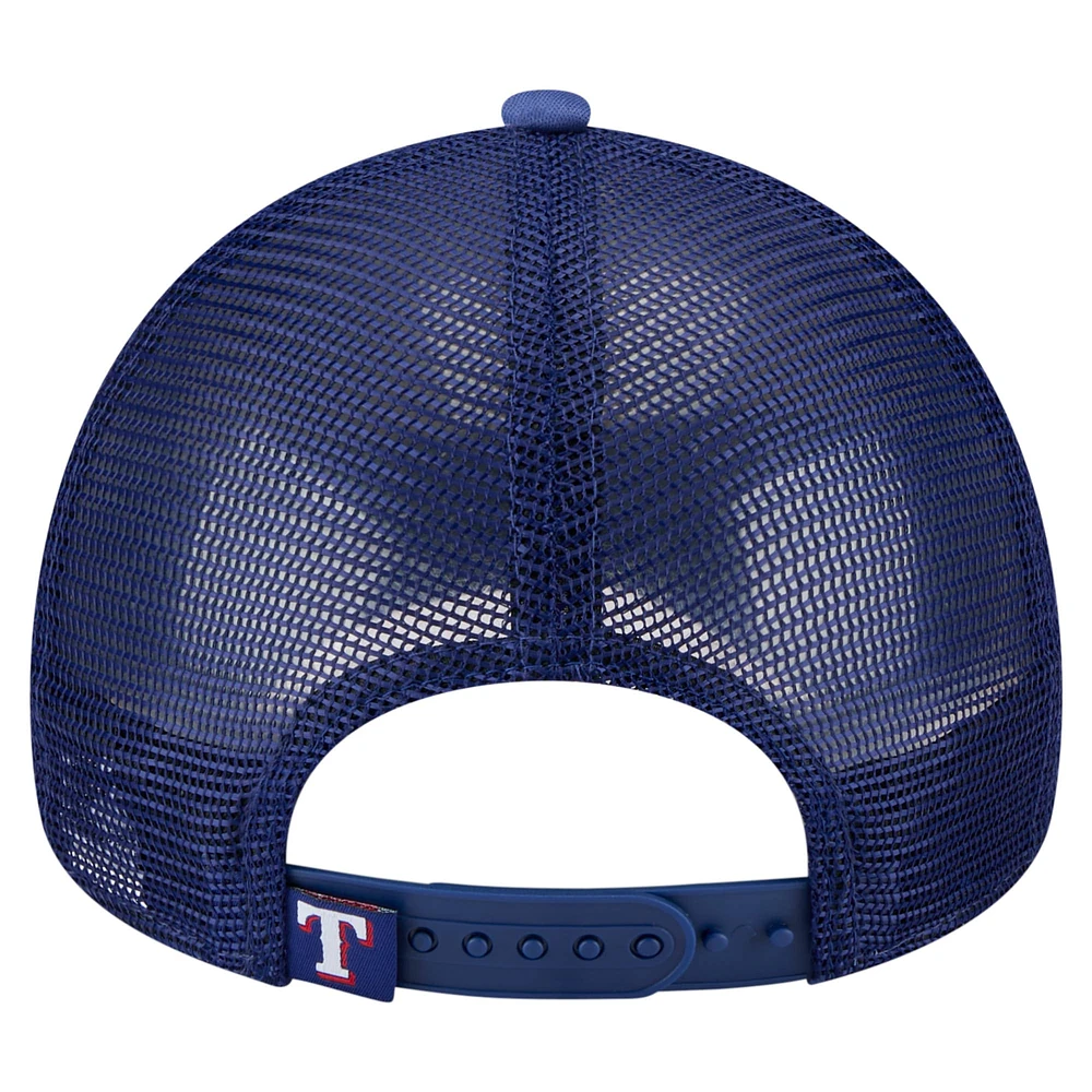 Toddler New Era  White/Royal Texas Rangers Painted A-Frame 9FORTY Trucker Adjustable Hat