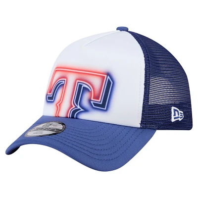 Toddler New Era  White/Royal Texas Rangers Painted A-Frame 9FORTY Trucker Adjustable Hat