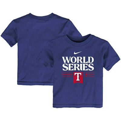 T-shirt Nike Royal Texas Rangers 2023 World Series pour tout-petit