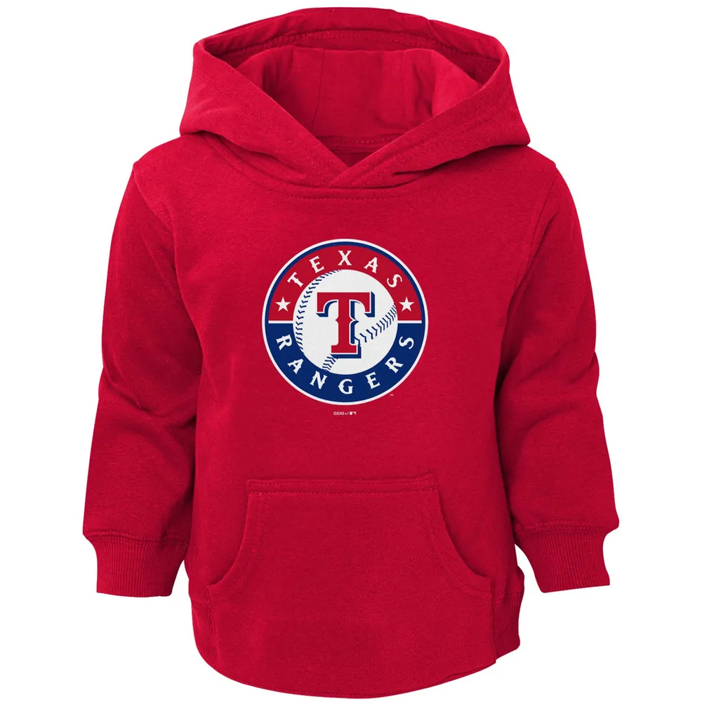 Men's Fanatics Branded Royal/Red Texas Rangers Chip in Pullover Hoodie