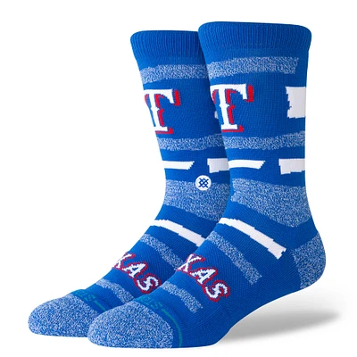 Chaussettes unisexes Stance Texas Rangers Squeeze Tri-Blend Knit Crew