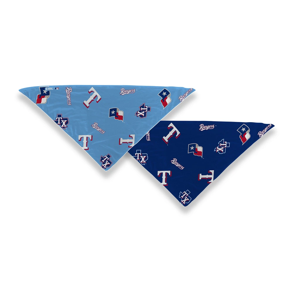 Ensemble de 2 bandanas triangulaires rafraîchissants unisexes des Texas Rangers