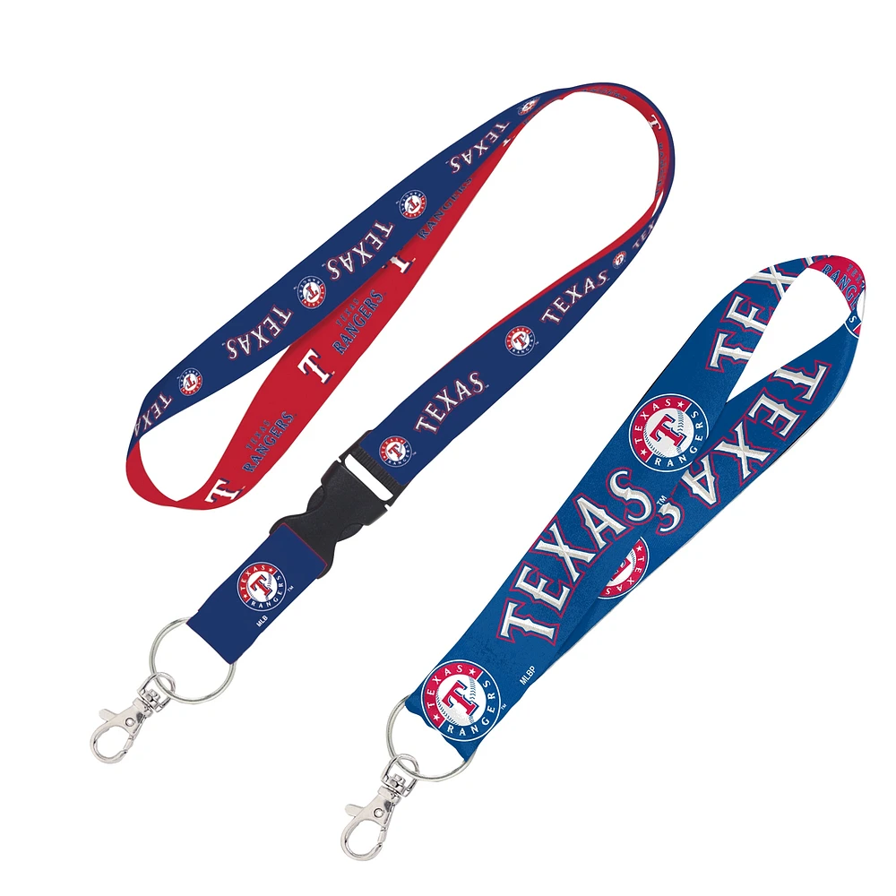 WinCraft Texas Rangers 2-Pack Lanyard with Detachable Buckle & Key Strap Set