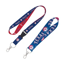 WinCraft Texas Rangers 2-Pack Lanyard with Detachable Buckle & Key Strap Set