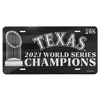 WinCraft Texas Rangers 2023 World Series Champions Blackout Laser-Cut Acrylic License Plate