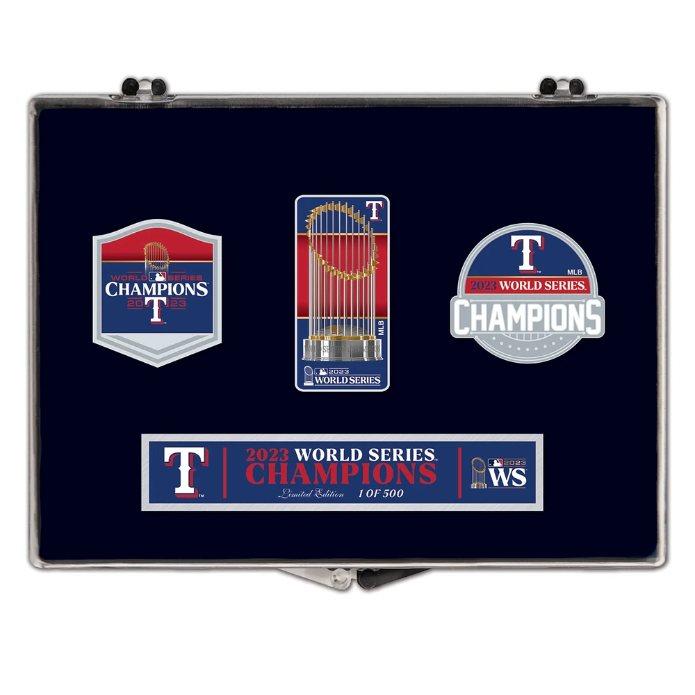 WinCraft Texas Rangers 2023 World Series Champions Ensemble de trois pin de collection