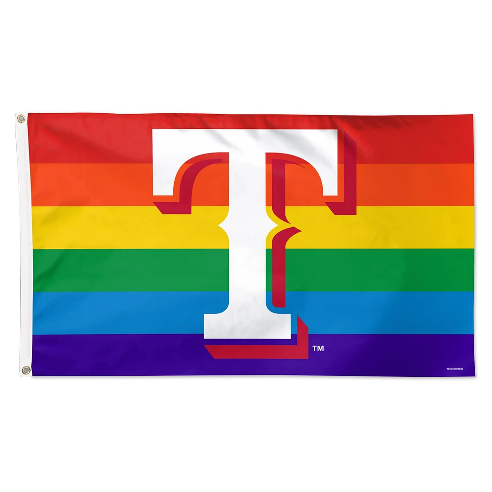 WinCraft Texas Rangers Drapeau de fierté de l'équipe de luxe simple face de 3 pi x 5 pi