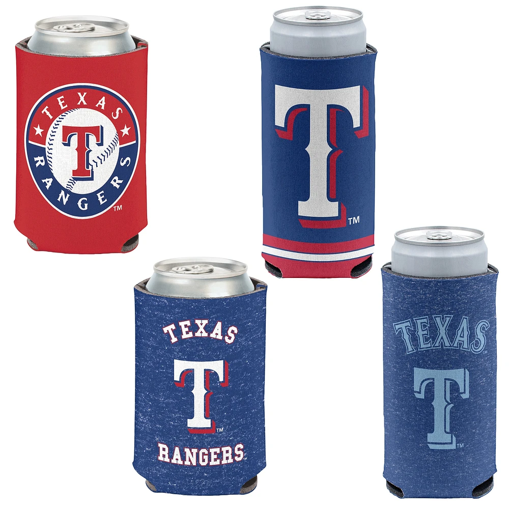 WinCraft Texas Rangers Slim & 12oz. Can Cooler 4-Pack Set