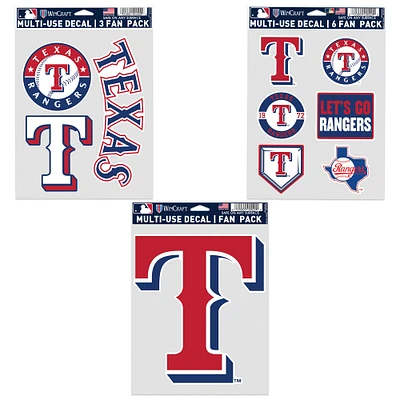 WinCraft Texas Rangers Three-Pack Fan Decal Set