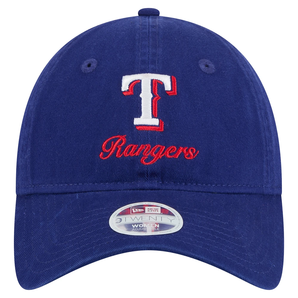 Women's New Era  Royal Texas Rangers Preppy Team 9TWENTY Adjustable Hat