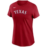 T-shirt Nike rouge Texas Rangers pour femme avec logo