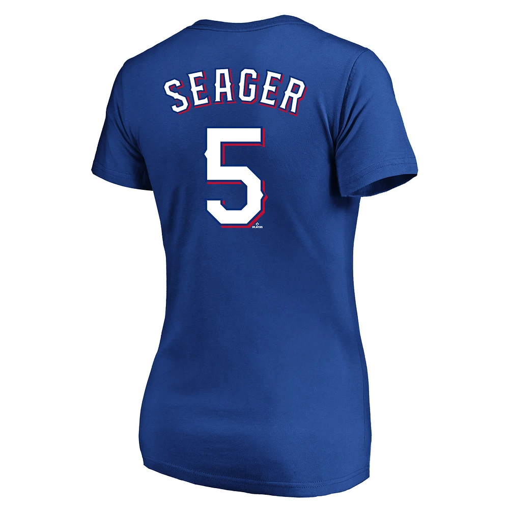 Profil femme Corey Seager Royal Texas Rangers T-shirt grande taille avec nom et numéro