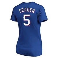 Profil femme Corey Seager Royal Texas Rangers T-shirt grande taille avec nom et numéro
