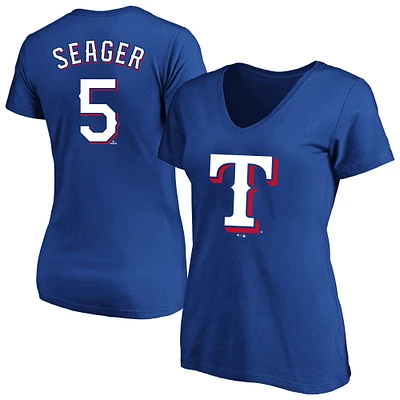 Profil femme Corey Seager Royal Texas Rangers T-shirt grande taille avec nom et numéro