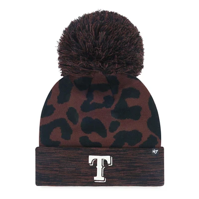 Bonnet tricoté à revers et pompon Texas Rangers marron '47 pour femme