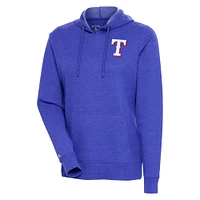 Sweat à capuche manches longues Antigua Heather Royal Texas Rangers Action pour femme