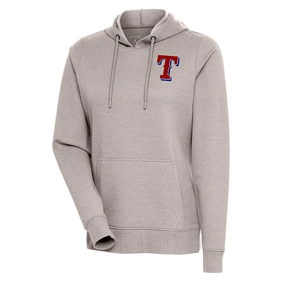 Sweat à capuche manches longues Antigua Oatmeal Texas Rangers Action pour femme