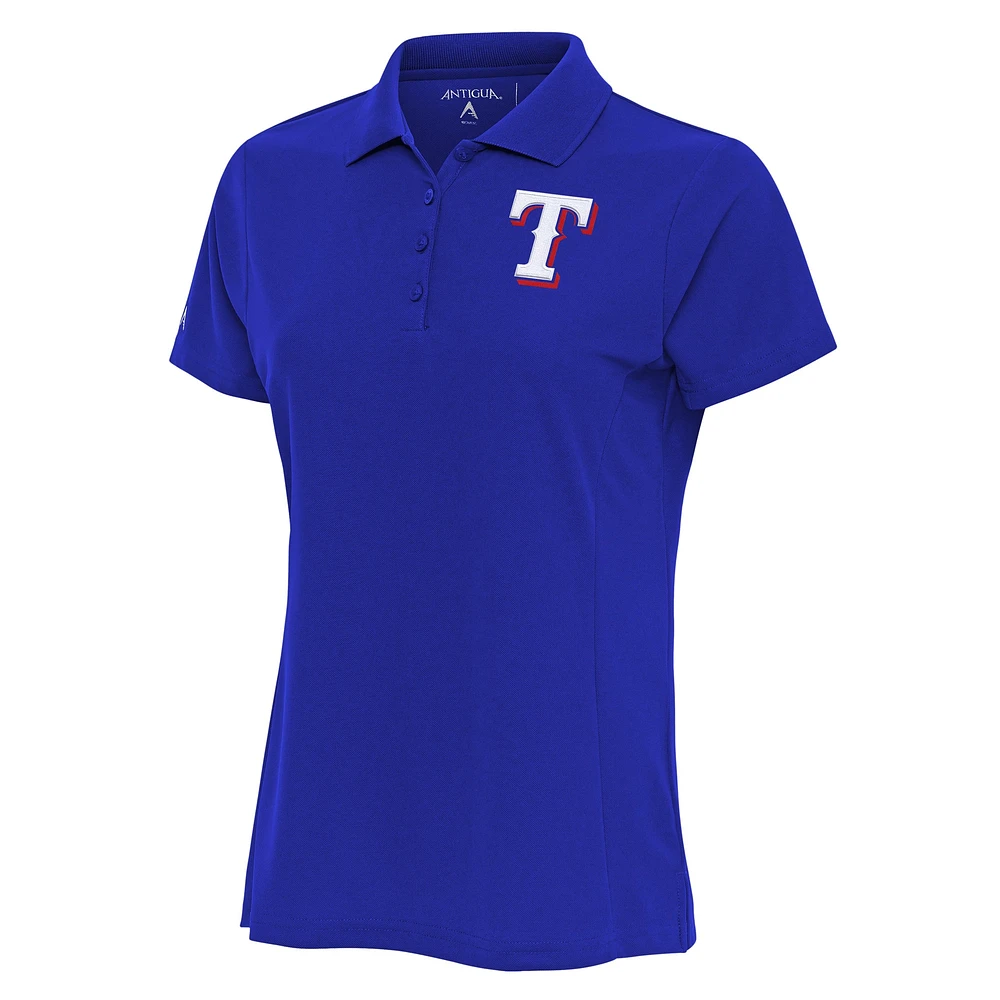 Women's Antigua Royal Texas Rangers Logo Legacy Pique Polo