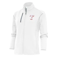 Women's Antigua White Texas Rangers Logo Generation Full-Zip Jacket
