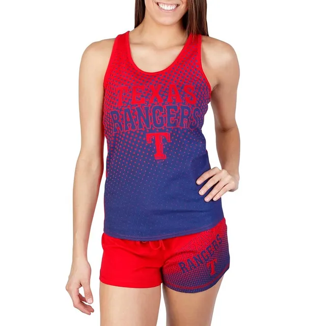 Lids Texas Rangers Concepts Sport Women's Roamer Knit Tank Top & Shorts Set  - White