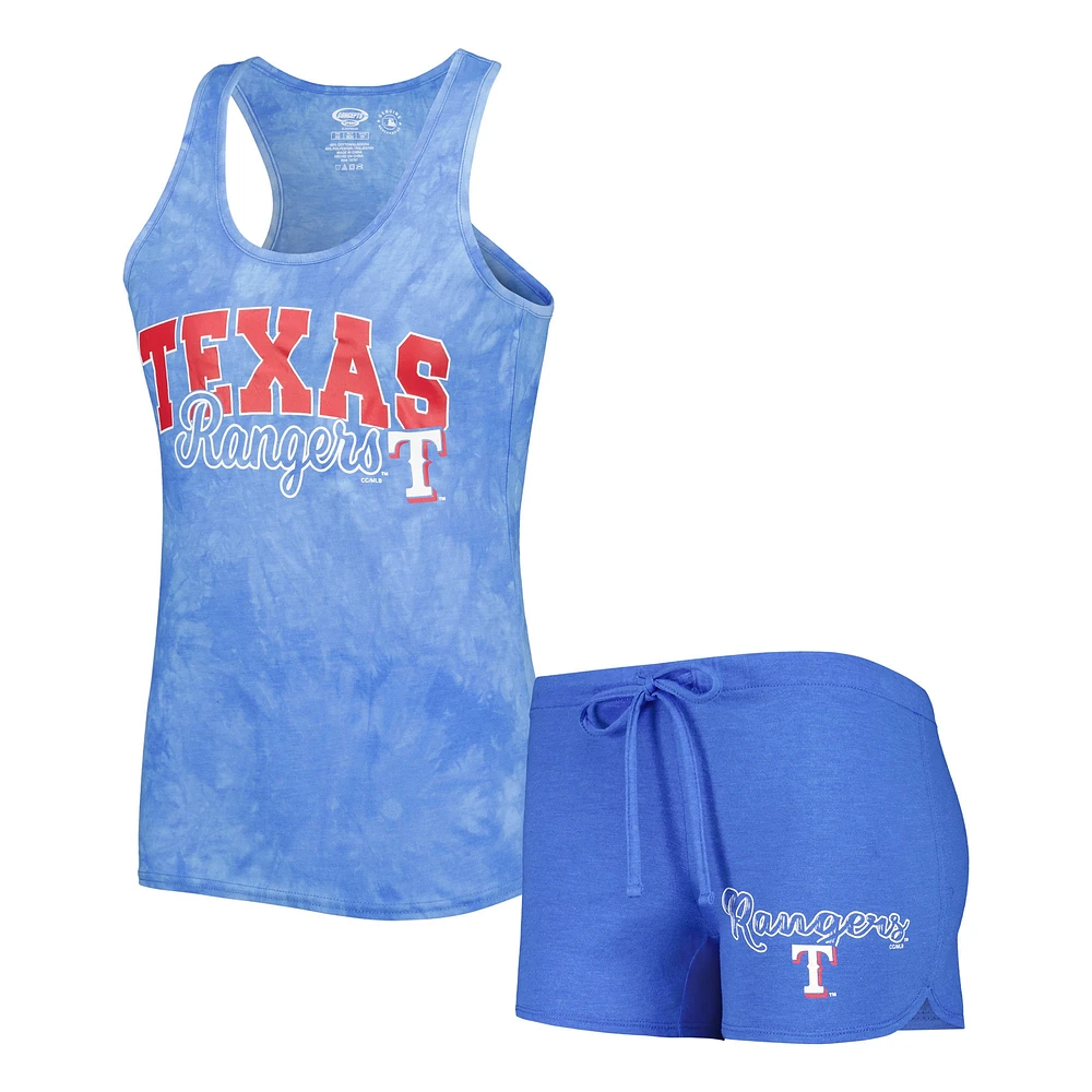 Women's Concepts Sport Royal Texas Rangers Billboard Racerback Tank & Shorts Sleep Set