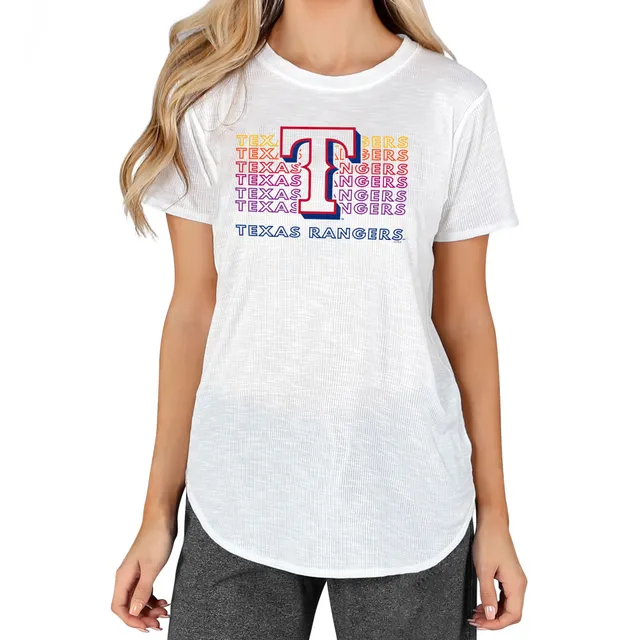 Lids Texas Rangers Concepts Sport Women's Gable Knit T-Shirt - White