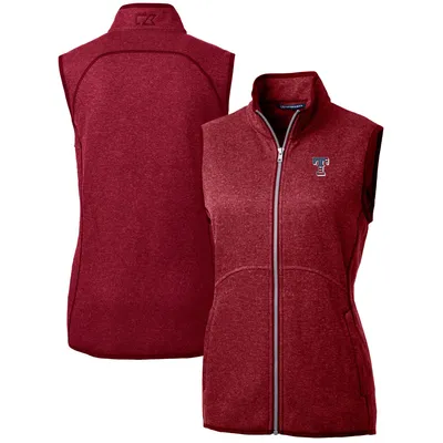 Texas Rangers Cutter & Buck Women's Americana Logo Mainsail Sweater-Knit Full-Zip Vest