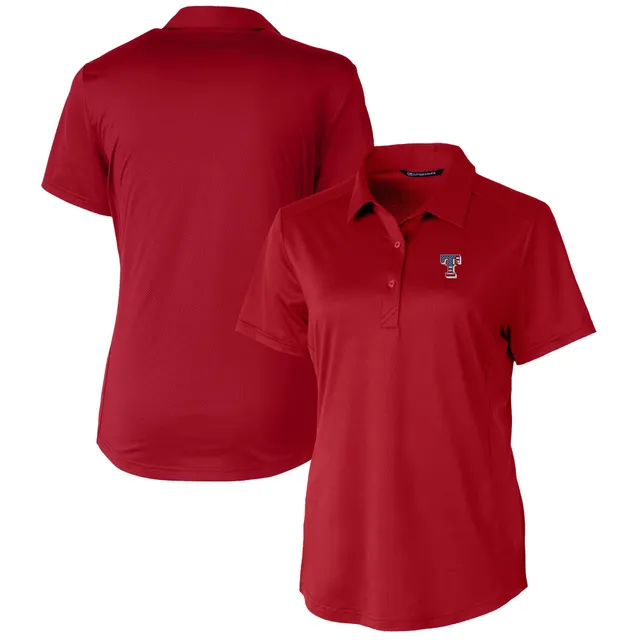 Texas Rangers Cutter & Buck Prospect Textured Stretch Mens Short Sleeve Polo  - Cutter & Buck